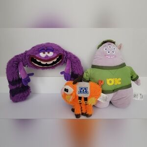 Three Disney Monster's University Plushies